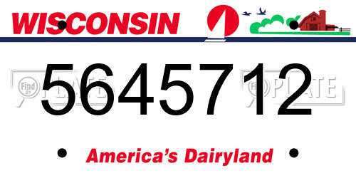 5645712 Wisconsin License Plate
