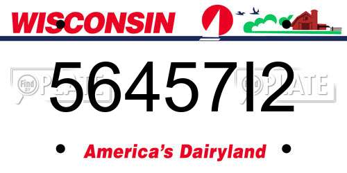 56457I2 Wisconsin License Plate