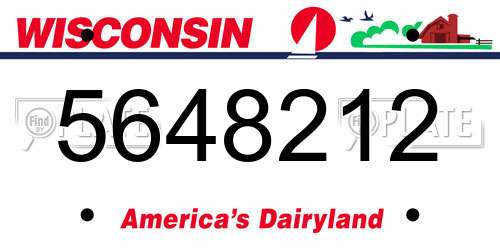 5648212 Wisconsin License Plate