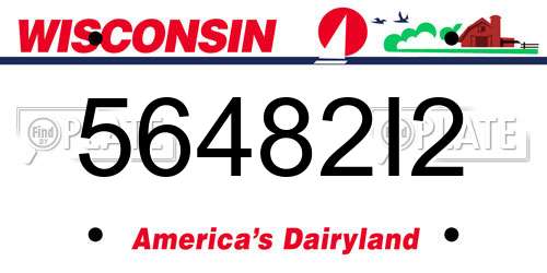 56482I2 Wisconsin License Plate