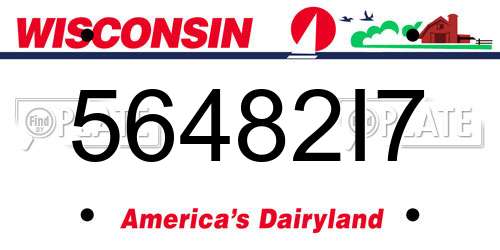 56482I7 Wisconsin License Plate