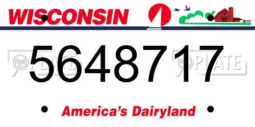 5648717 Wisconsin License Plate