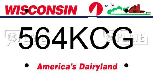 564KCG Wisconsin License Plate