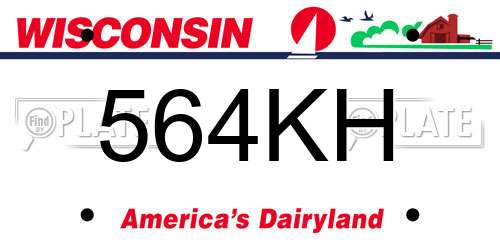 564KH Wisconsin License Plate