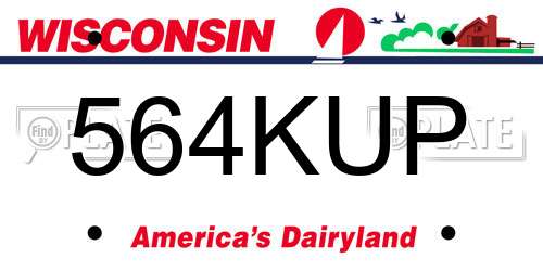 564KUP Wisconsin License Plate