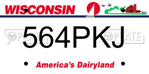 564PKJ Wisconsin License Plate
