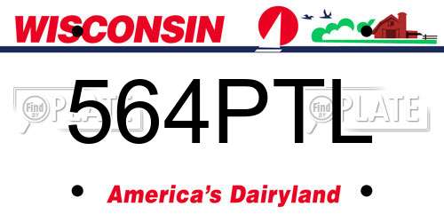 564PTL Wisconsin License Plate