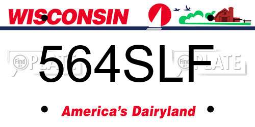 564SLF Wisconsin License Plate