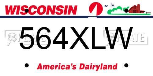 564XLW Wisconsin License Plate