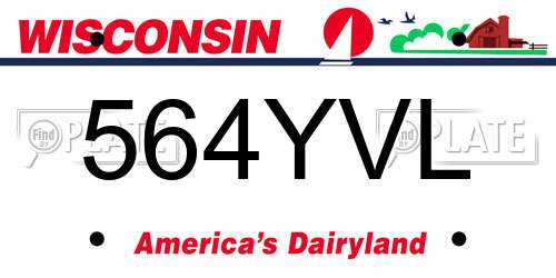 564YVL Wisconsin License Plate