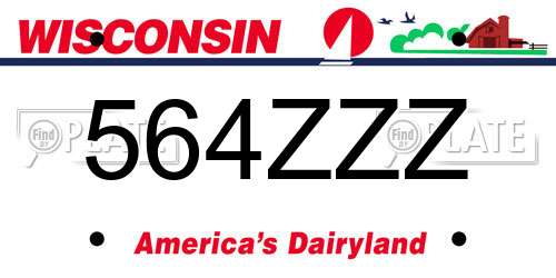 564ZZZ Wisconsin License Plate