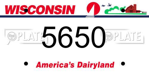 5650 Wisconsin License Plate