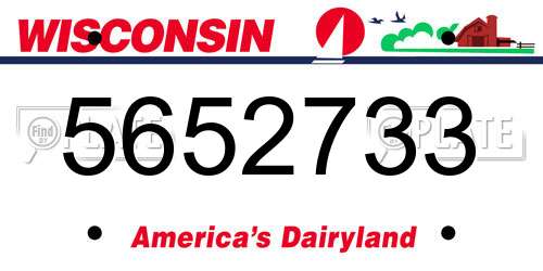 5652733 Wisconsin License Plate