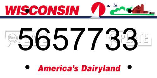 5657733 Wisconsin License Plate