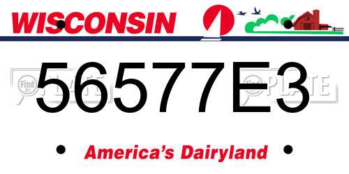56577E3 Wisconsin License Plate