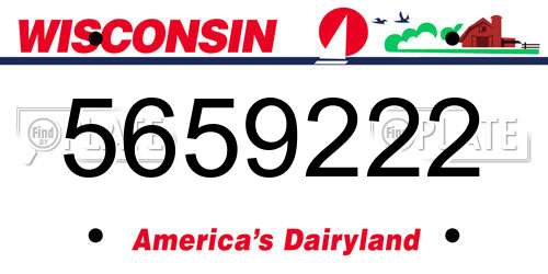 5659222 Wisconsin License Plate