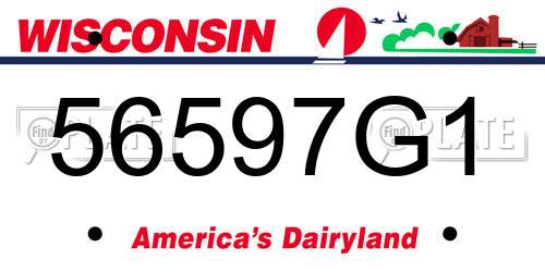 56597G1 Wisconsin License Plate
