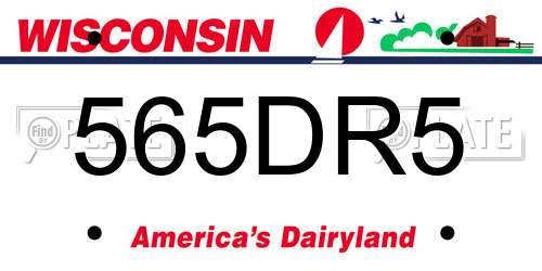 565DR5 Wisconsin License Plate