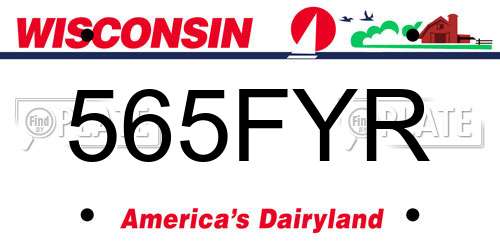 565FYR Wisconsin License Plate