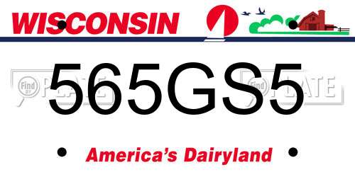 565GS5 Wisconsin License Plate