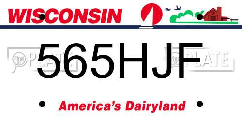 565HJF Wisconsin License Plate