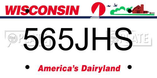 565JHS Wisconsin License Plate