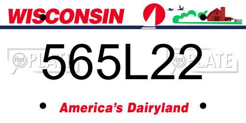 565L22 Wisconsin License Plate