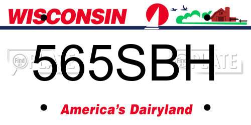 565SBH Wisconsin License Plate