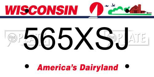 565XSJ Wisconsin License Plate