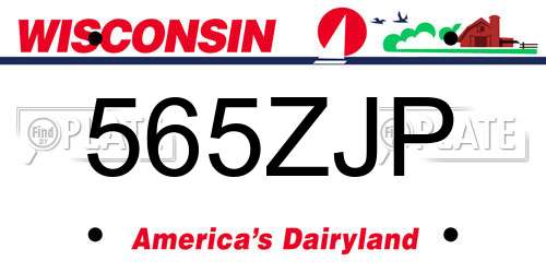 565ZJP Wisconsin License Plate
