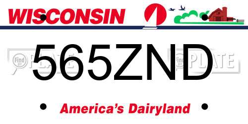 565ZND Wisconsin License Plate