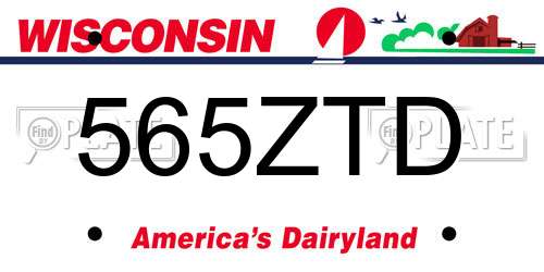 565ZTD Wisconsin License Plate
