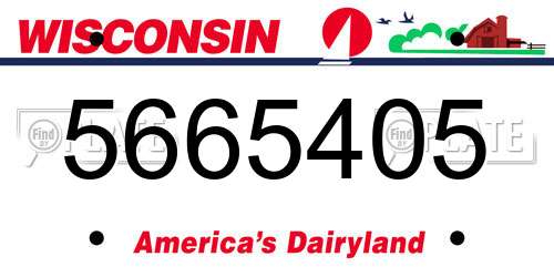 5665405 Wisconsin License Plate