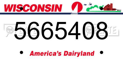 5665408 Wisconsin License Plate