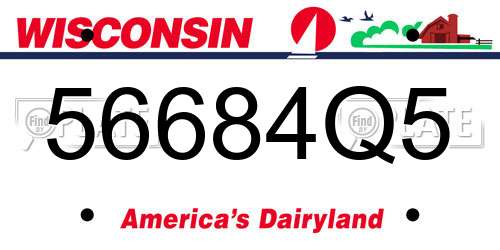 56684Q5 Wisconsin License Plate