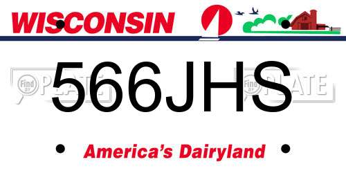 566JHS Wisconsin License Plate