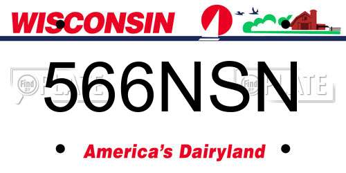 566NSN Wisconsin License Plate