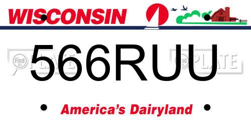 566RUU Wisconsin License Plate