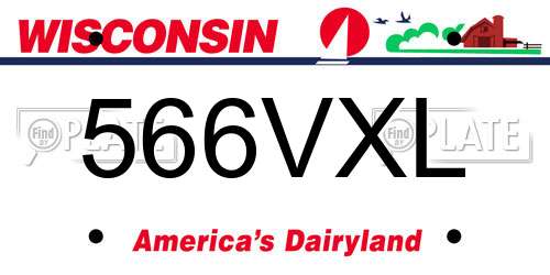 566VXL Wisconsin License Plate