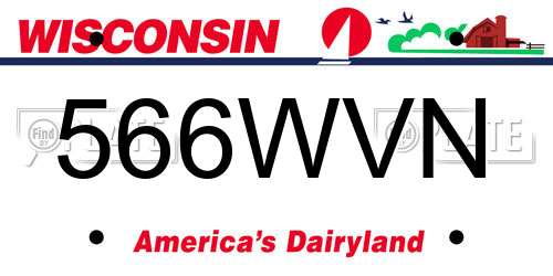 566WVN Wisconsin License Plate