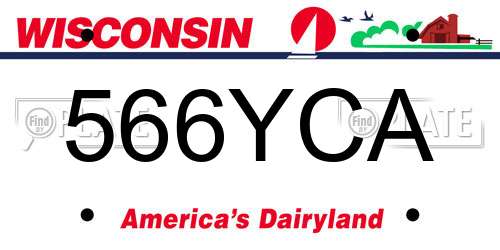 566YCA Wisconsin License Plate