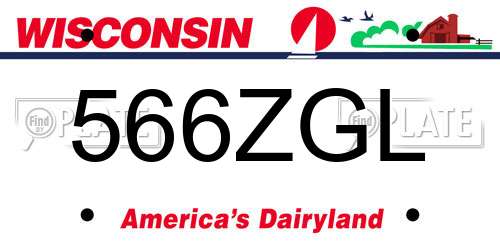 566ZGL Wisconsin License Plate