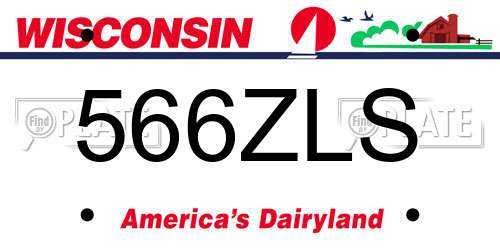 566ZLS Wisconsin License Plate