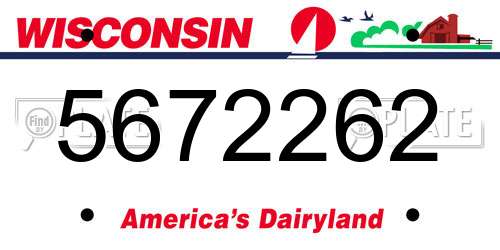5672262 Wisconsin License Plate