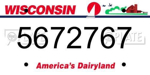 5672767 Wisconsin License Plate