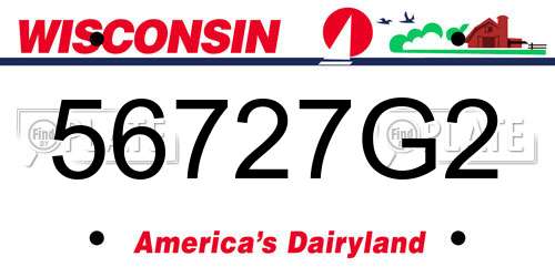 56727G2 Wisconsin License Plate