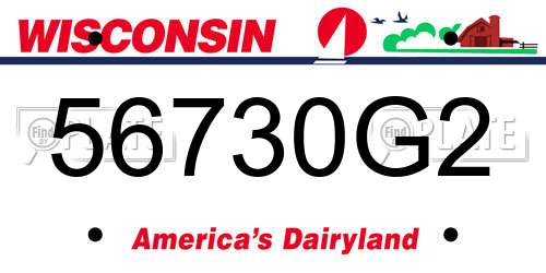 56730G2 Wisconsin License Plate