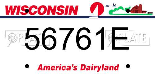 56761E Wisconsin License Plate
