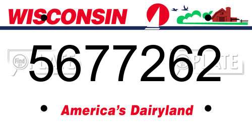 5677262 Wisconsin License Plate
