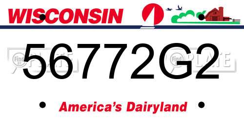 56772G2 Wisconsin License Plate